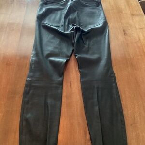 Theory Genuine Leather Black Jean Cut Pants